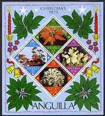 ANGUILLA - 1979 - Christmas, Flowers - Perf 4v Sheet - Mint Never Hinged