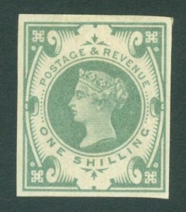 SG 211 1/- dull green Imprimatur. Fine mounted mint. 4 good to large margins... 