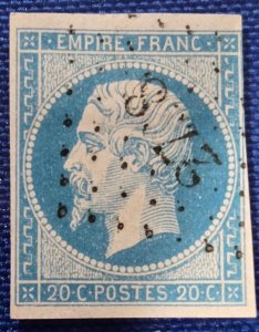 France-Scott #15b, Used, Emperor Napoleon III, CV $10.00