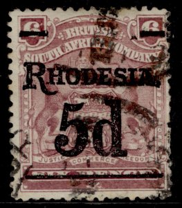 RHODESIA EDVII SG114, 5d on 6d reddish purple, FINE USED. Cat £24.