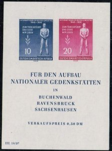 DDR 1955,Sc.#237a MNH, Mi.#Block 11 with short 7, cv. €30