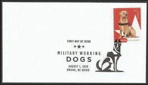 US 5406 Military Working Dogs Labrador Retriever BWP FDC 2019