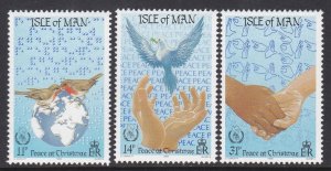 318-20 Isle Of Man International Peace Year MNH