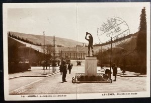 1930 Athens Greece Real picture Postcard Cover To Istanbul Turkey Stadium