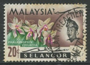 STAMP STATION PERTH Selangor #127 Sultan Salahuddin Orchid Type Used 1965