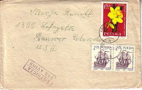 Poland, Airmail, Ships, Flowers