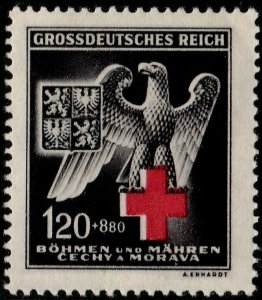 ✔️  GERMANY BOHEMIA MORAVIA 1943 WWII NAZI RED CROSS SC. B21 ** MNH [GBM132]