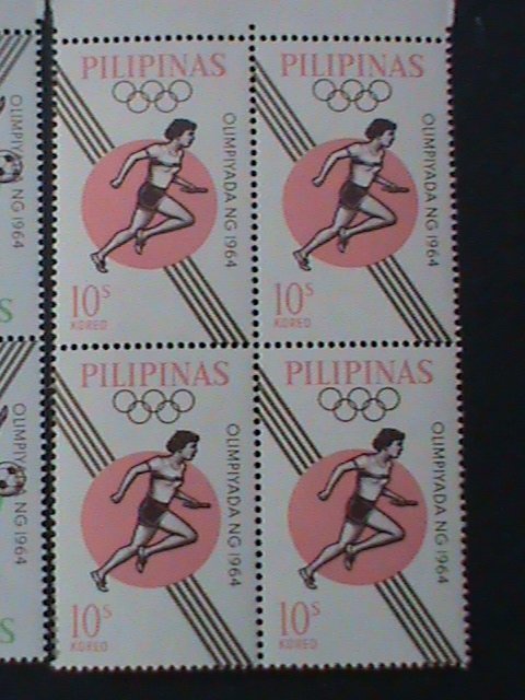 PHILIPPINES 1964 SC#915-8 OLYMPIC GAMES-TOKYO-JAPAN MNH BLOCK VF-COMPLETE SET