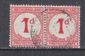 BECHUANALAND, POSTAGE DUE, 1932 ordinary paper, 1d. Carmine, pair, used.