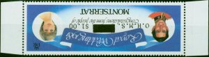 Montserrat 1983 Royal Wedding $1 on $4 O.H.M.S SG058aw Wmk Inverted V.F MNH