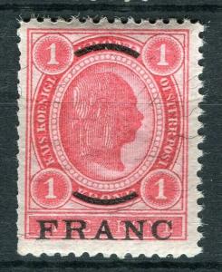 AUSTRIA LEVANT; FRENCH PO 1903 F. Joseph Mint hinged 1Fr. value