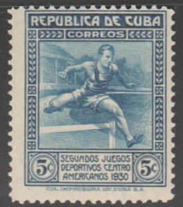 1930 Cuba Stamps Sc 301 Hurdler 2nd Central American Athletic Games MNH