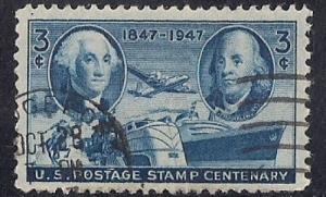 947 3 cents SUPER DATE CANCEL Postage Stamp, Centenary used VF