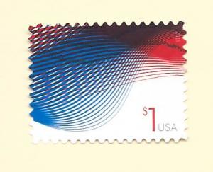 SC# 4953 - ($1.00) - Patriotic Waves - Used Single Off Paper