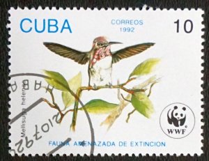 CUBA Sc# 3429 WWF HUMMINGBIRDS World Wildlife BIRDS  10c 1992 used cto