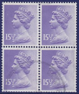 GB - 1982 - Scott #MH93 - used block of 4 - Machin Head