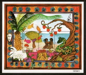 Micronesia 1998 - Bible Garden of Eden - Sheet of 3 Stamps - Scott #289 - MNH