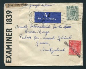 1942 WWII Censored - Manchester, England to Geneva, Switzerland