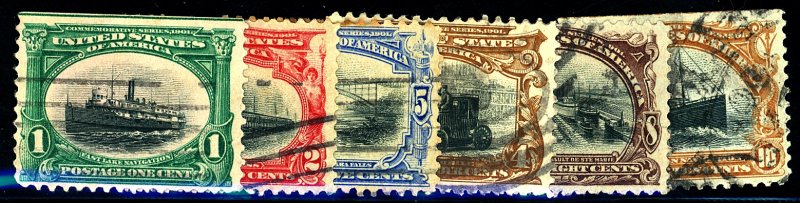 U.S. #294-299 USED SET MIXED CONDITION