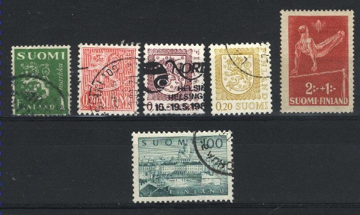 Finland 166B,256,319,357,556,B70 used PD