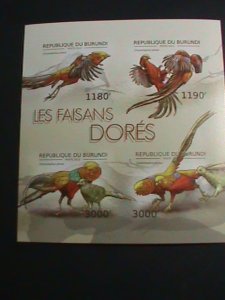 ​BURUNDI STAMP 2012 SC#1202 PARROTS  BIRDS  -IMPERF -MNH S/S SHEET VERY FINE