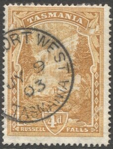 TASMANIA  Australia 1899 Sc 91, Used F 4d pictorial, Devonport West cds postmark