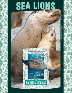 Solomon Islands - 2016 Sea Lions - Stamp Souvenir Sheet - SLM16118b