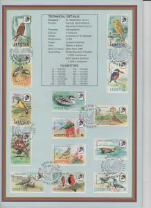 LESOTHO BIRDS DEFINITIVE ISSUE 1981  Official Souvenir Folder