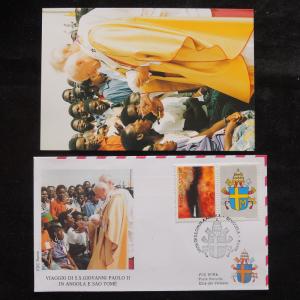 ZS-S395 ANGOLA IND - John Paul II, Visit To Benguela, W/Photo, 1987 Cover