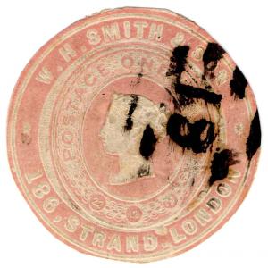 (I.B) QV Postal : Newspaper Wrapper - WH Smith & Son 1d (Advertising Ring)