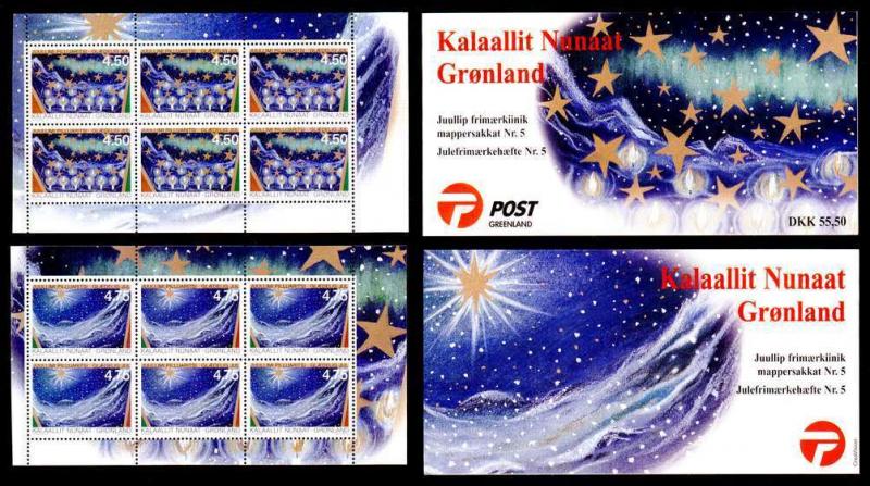 Greenland 2000 Christmas Booklets Sc 378a, 379a  Pristine! Cat $22.50