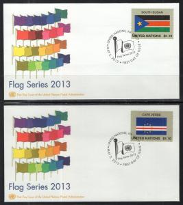 UN New York 1063-1066 Flags UN Postal Administration Set of Four U/A FDCs