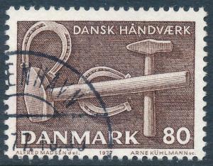 Denmark Scott 606 (AFA 641), 80 øre brown Hand Works, F-VF Used