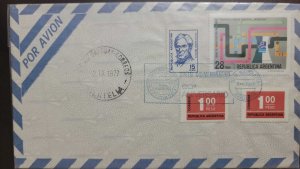 P) 1977 ARGENTINA, COMMEMORATIVE FLIGHT COVER, STATE LEADERS, ENERAL MOSCONI