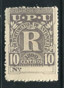 COLOMBIA; 1890s early classic UPU Registered Mail 10c. Mint value