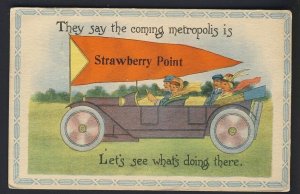 POSTAL HISTORY USA - Strawberry Point IOWA 1915 - pennant - folks out for drive