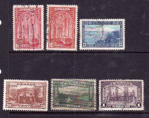 Canada-Sc#241-5-used Pictorial set-10c - $1.00-id#60-1938-