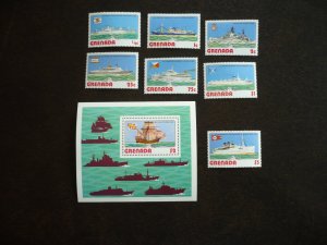 Stamps - Grenada - Scott#764-771 - Mint Hinged Set of 7 Stamps + Souvenir Sheet