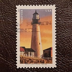 US Scott # 4791a; used (46c) portland Lighthouse, 2013; XF; off ppr; position 1