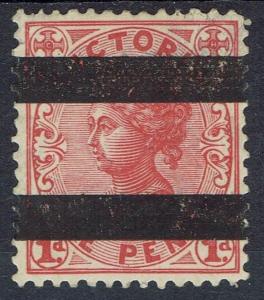 VICTORIA 1901 QV 1D TRIAL FOR STAMP VENDING MACHINE WMK V/CROWN PERF 12.5 