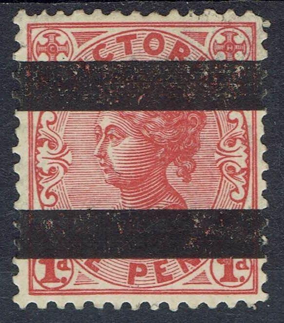 VICTORIA 1901 QV 1D TRIAL FOR STAMP VENDING MACHINE WMK V/CROWN PERF 12.5 