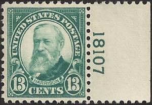 # 622 Mint Hinged Green Benjamin Harrison