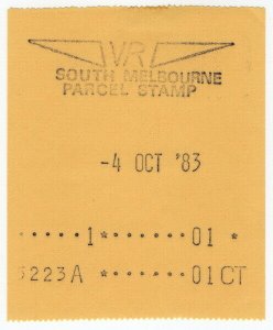 (I.B) Australia - Victoria Railways : Cash Register Parcel (South Melbourne)
