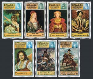 Aden Quaiti Hadhramaut Mi 108-114,Bl.8,MNH.Portraits 1965.Reynolds,Durer,Holbein 