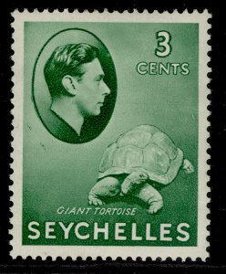 SEYCHELLES GVI SG136, 3c green, M MINT. Cat £12. CHALKY