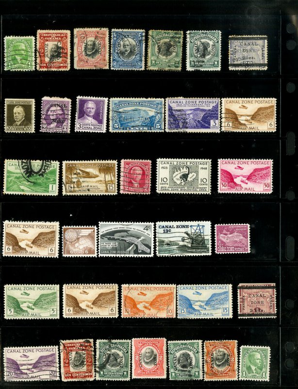 Canal Zone Early Clean Stamp Collection
