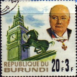 Burundi 1967 Sc#B30, SG#267 20+30f Churchill and London USED.