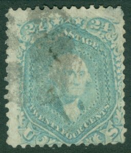 EDW1949SELL : USA 1862 Scott #70b Steal Blue. Small thin. Catalog $825.00.