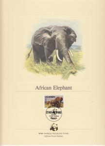 Uganda - African Elephant , FDC - (1583)