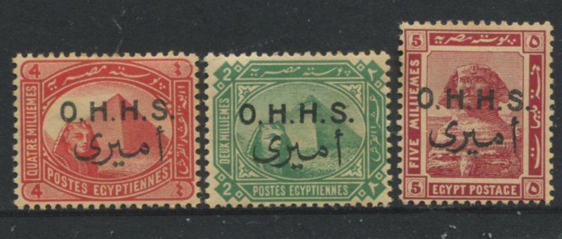 STAMP STATION PERTH Egypt #O14-O16 Official Issue MLH  1915, 1914